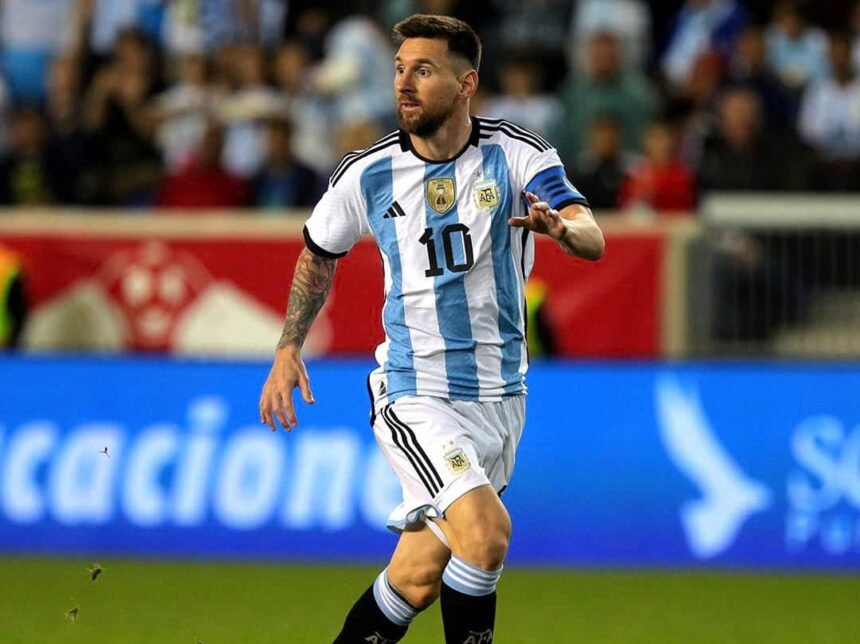 Lionel Messi em vitória da Argentina em amistoso contra a Jamaica
